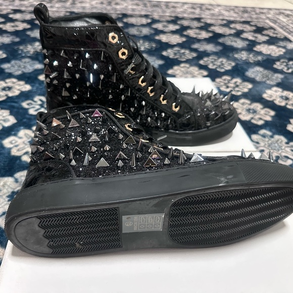 Enzo Romeo Men's Fashion High Top Crystal Shimmer Rhinestone Sneakers size 7.5US - Picture 6 of 7